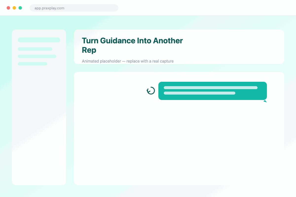 A learner applying the AI supervisor's suggestion and sending a new response in the same practice session.