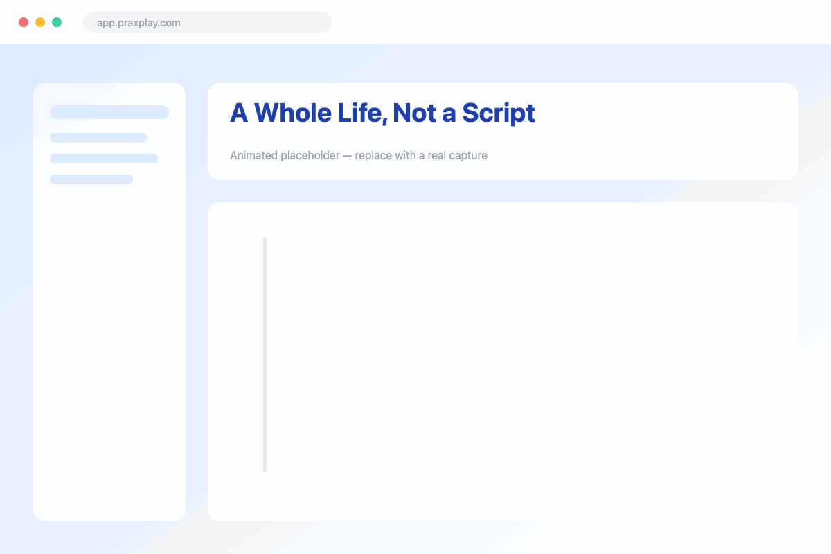 A client profile showing their background story, life events, and presenting concerns