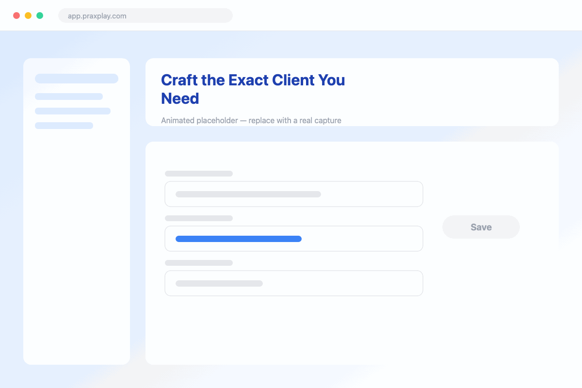 Editing a custom client's details before assigning it to a course