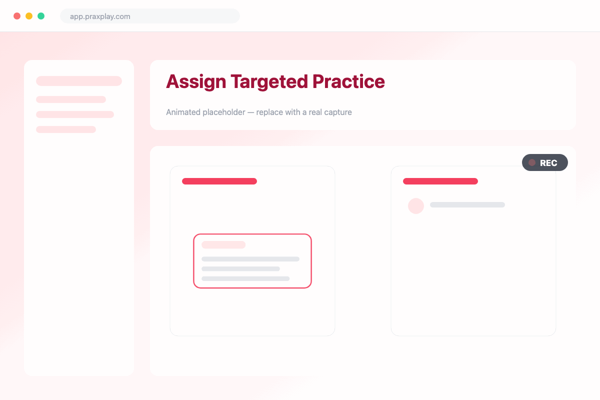 Screen recording of a supervisor assigning a targeted practice task to a supervisee.
